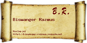 Biswanger Razmus névjegykártya